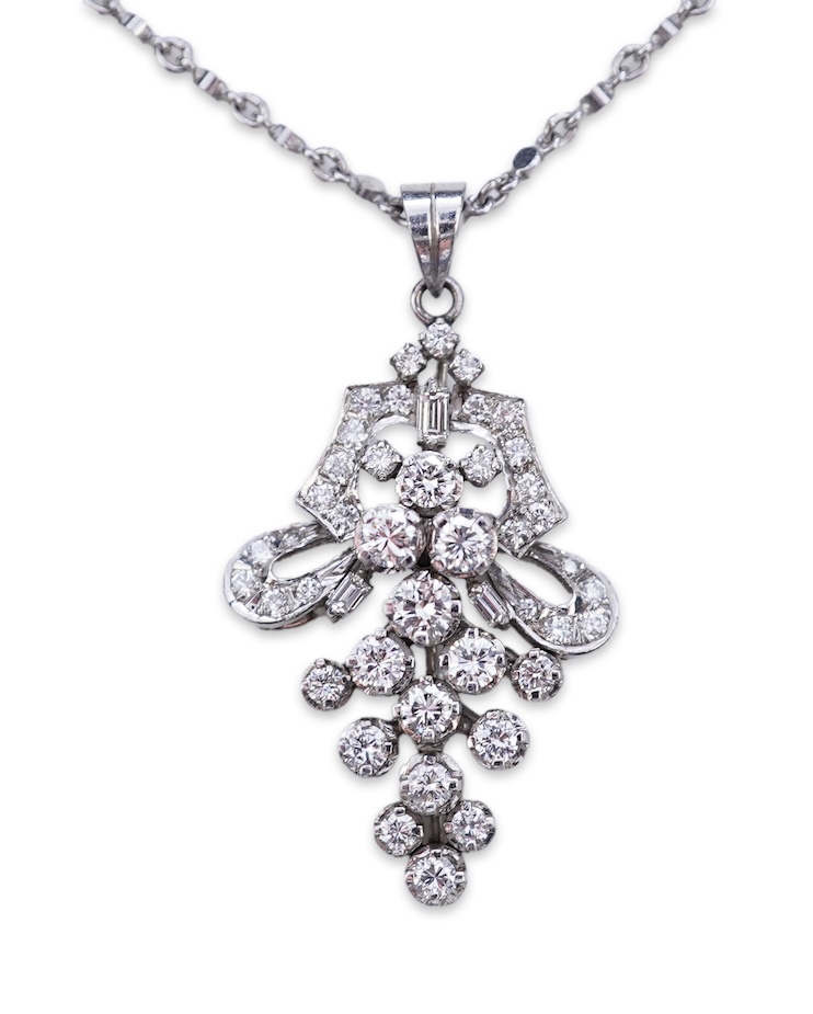 A diamond pendant, 1960s